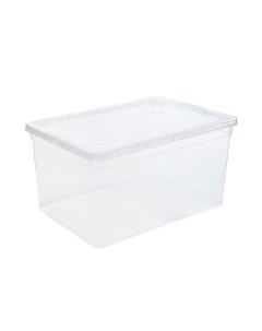 Ящик для хранения с крышкой прозрачный пластик 16 л Полимербыт