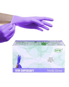 Перчатки нитриловые sfm supersoft фиолетовые р L 8 9 100 S.f.m. hospital products