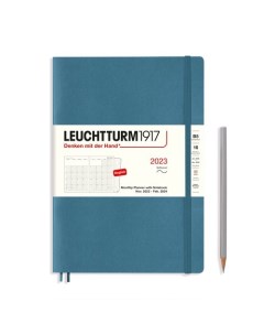 Ежемесячный планер блокнот датированный Leuchtturm1917 Composition 68 листов синий камень