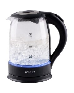 Чайник электрический GL 0553 чер 1 7 л 2200 Вт ск нагр элем подсвет стекло Galaxy
