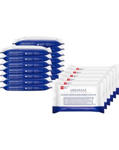 Влажные антибактериальные салфетки мультипак 20 упаковок по 15 штук Aquaelle medical