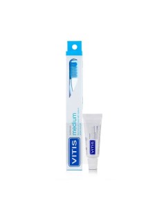 Зубная щётка VITIS Medium в твердой упаковке Зубная паста VITIS 1 Dentaid