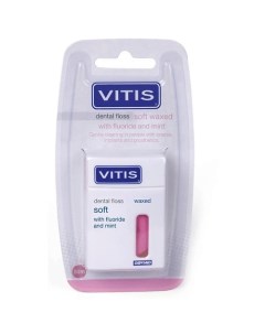 Межзубная нить VITIS Dental Floss FM скрученная форма вощеная со фтором мятный вкус 50 м 50 Dentaid