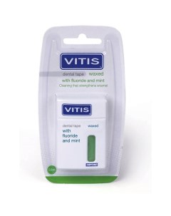 Межзубная нить VITIS Waxed Dental Tape FM плоская со фтором и мятой 50 м 50 Dentaid