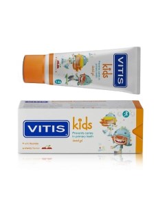 Зубная паста гель VITIS KIDS 2 детская Неабразивная Вкус вишня 50 Dentaid