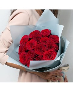 Букет из бордовых роз 15 шт 40 см Л'этуаль flowers