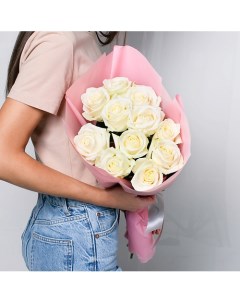 Букет из белоснежных роз 11 шт 40 см Л'этуаль flowers