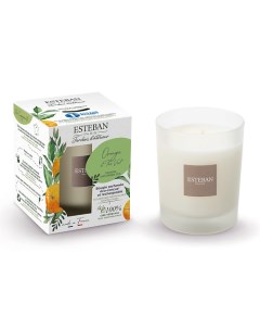 Свеча ароматическая в стеклянном стакане Апельсин и зеленый чай Esteban paris parfums