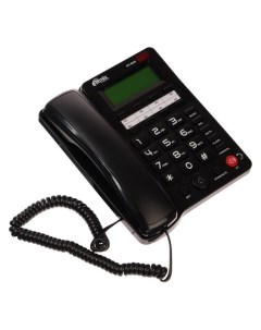 Проводной телефон Rt 550 дисплей телефонная книга однокнопочный набор Aux черный Ritmix