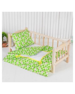 Постельное бельё для кукол Зайчики на зелёном простыня одеяло подушка Страна карнавалия