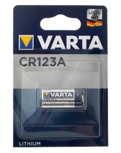 Батарейка литиевая Professional Cr123a Dl123a 1bl для фото 3В блистер 1 шт Varta