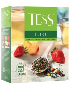 Чай Тесс Flirt зеленый с клубникой и персиком 100 пакетиков по 1 5 г 1476 09 Tess