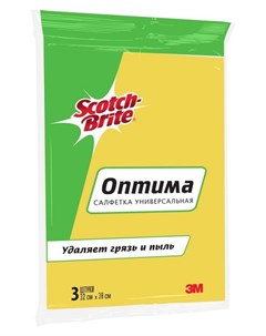 Салфетки хозяйственные вискоза 90 г м 32х38 см 3 шт уп Scotch-brite