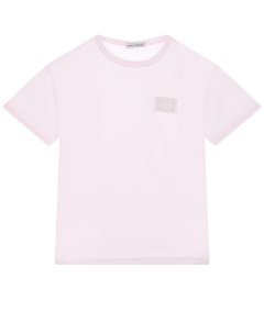 Розовая футболка из хлопка детская Dolce&gabbana