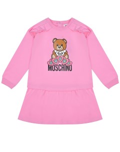 Розовое платье с рюшами детское Moschino