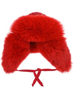Красная шапка ушанка для девочек детская Chobi