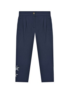 Темно синие брюки с патчами в морском стиле детское Dolce&gabbana