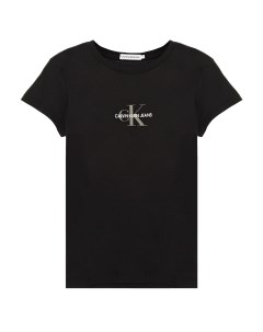 Черная футболка с логотипом детская Calvin klein
