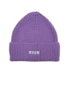 Фиолетовая шапка с лого детская Msgm
