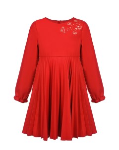 Красное платье с цветочной аппликацией детское Tartine et chocolat