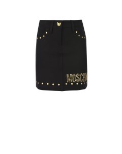 Черная юбка с золотыми клепками детская Moschino