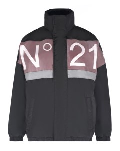 Черная куртка с крупным лого детская No21
