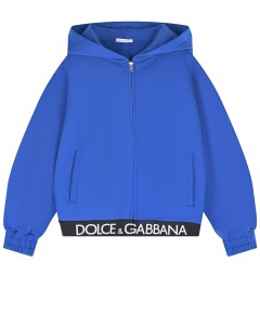 Синяя спортивная куртка с черной резинкой детская Dolce&gabbana