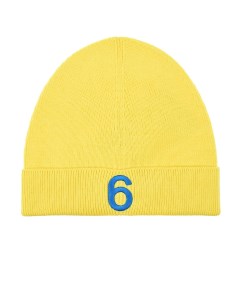 Желтая шапка с вышитым лого детская Mm6 maison margiela