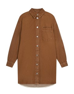 Удлиненная рубашка коричневого цвета детская Mm6 maison margiela