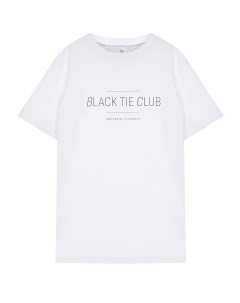 Белая футболка с принтом Black Tie Club детская Brunello cucinelli
