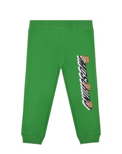 Зеленые спортивные брюки детские Moschino