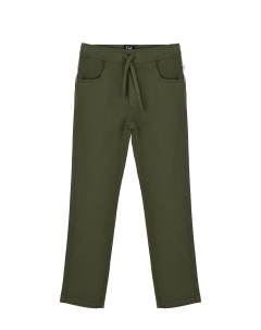 Зеленые брюки с поясом на кулиске детские Il gufo