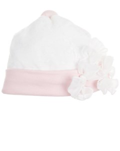 Белая шапка с розовой отделкой детская Aletta