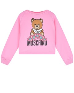 Розовый свитшот с принтом мишка детский Moschino