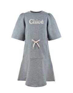 Серое утепленное платье детское Chloe
