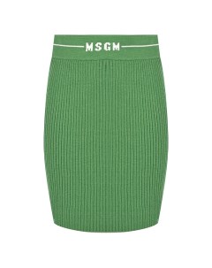 Зеленая юбка с белым лого детская Msgm