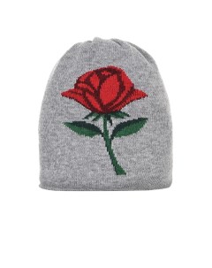 Серая шапка с декором роза детская Chobi