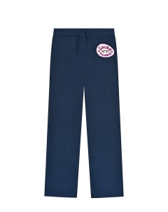 Темно синие спортивные брюки с лого детское No21