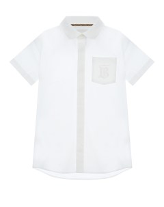 Белая рубашка с короткими рукавами детская Burberry