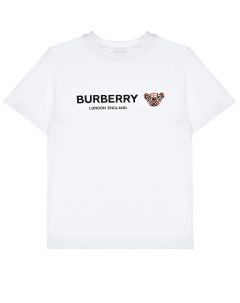 Белая футболка с принтом Thomas Bear детская Burberry