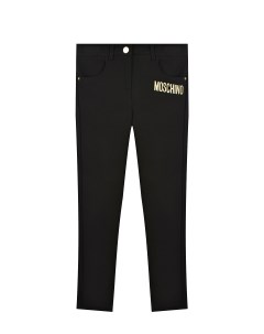 Черные брюки с золотым логотипом детские Moschino