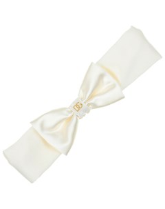 Белая шелковая повязка с бантом детская Dolce&gabbana