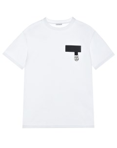 Белая футболка с черным патчем детская Dolce&gabbana