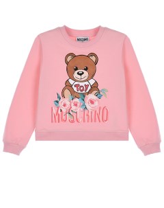 Розовый свитшот с принтом медвежонок детский Moschino