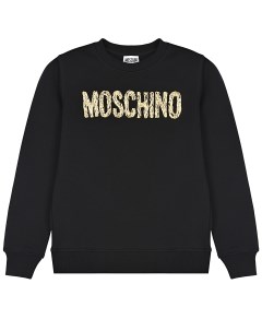 Черный свитшот с золотистым логотипом детский Moschino