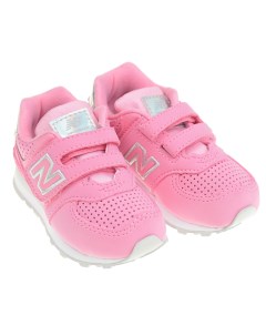Розовые кроссовки с серебристым логотипом детские New balance