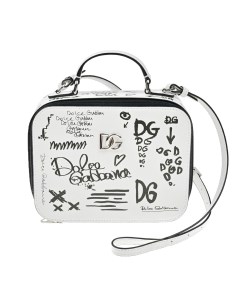 Черно белая сумка с принтом Граффити 14х18х8 см детское Dolce&gabbana