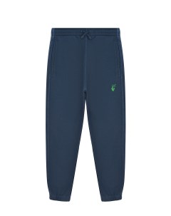 Синие спортивные брюки с зеленым логотипом детские Off-white