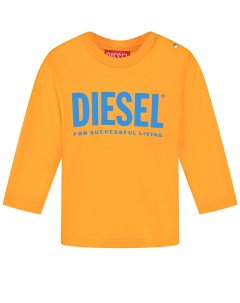 Желтая толстовка с голубым лого детская Diesel