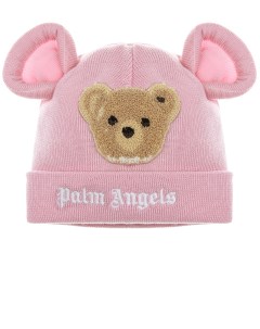 Розовая шапка с декоративными ушками детская Palm angels
